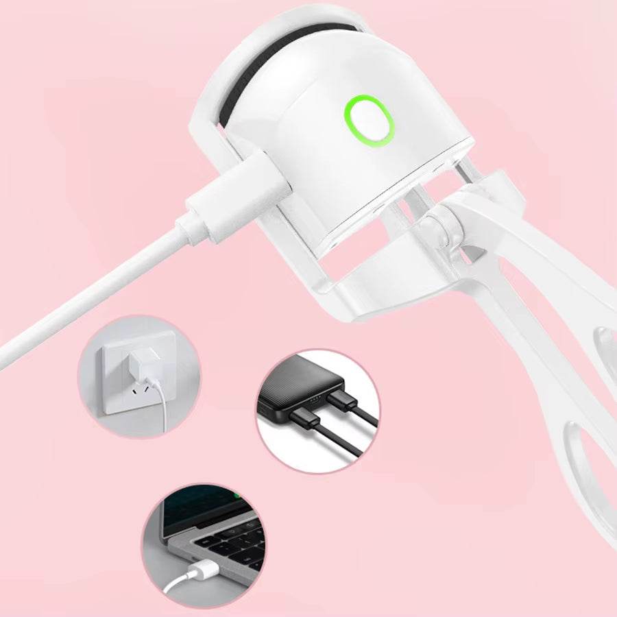 Rechargeable Heated Eyelash Curler Mini Pink Electric Heated Eyelash Curler - My Chroma Cart
