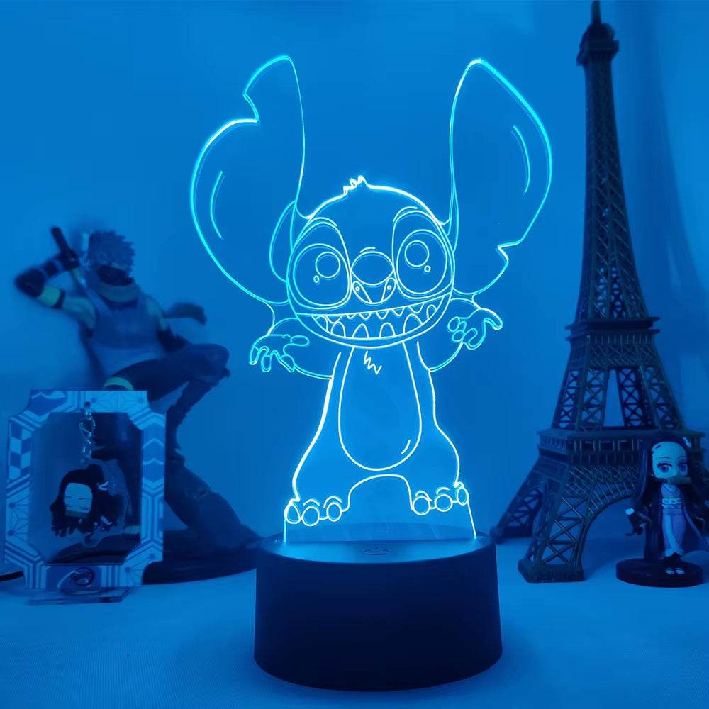 Lilo & Stitch Cartoon 7/16 Colors Creative 3D Lamp Anime Figure LED Night Lamp Touch Table Lamp Ornaments Kids Toys Gifts - My Chroma Cart