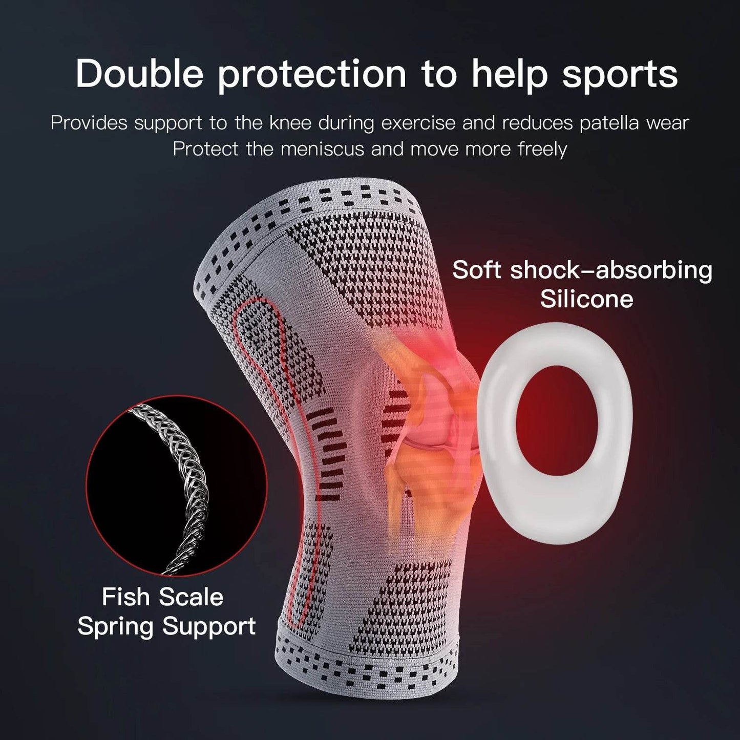 1PC Orthopedic Knee Pad Knee Brace Support Joint Pain Relif Patella Protector Adjustable Sport Kneepad Guard Meniscus Ligament - My Chroma Cart
