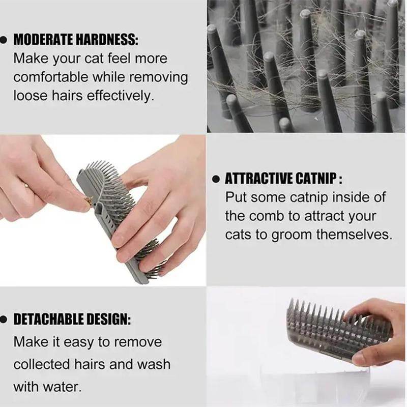 Pet Self Grooming Brush, Cat Corner Massage Comb, Cat Scratcher, Pet Back Massager, Wall Corner Cat Scratching Brush, Pet Stuff - My Chroma Cart