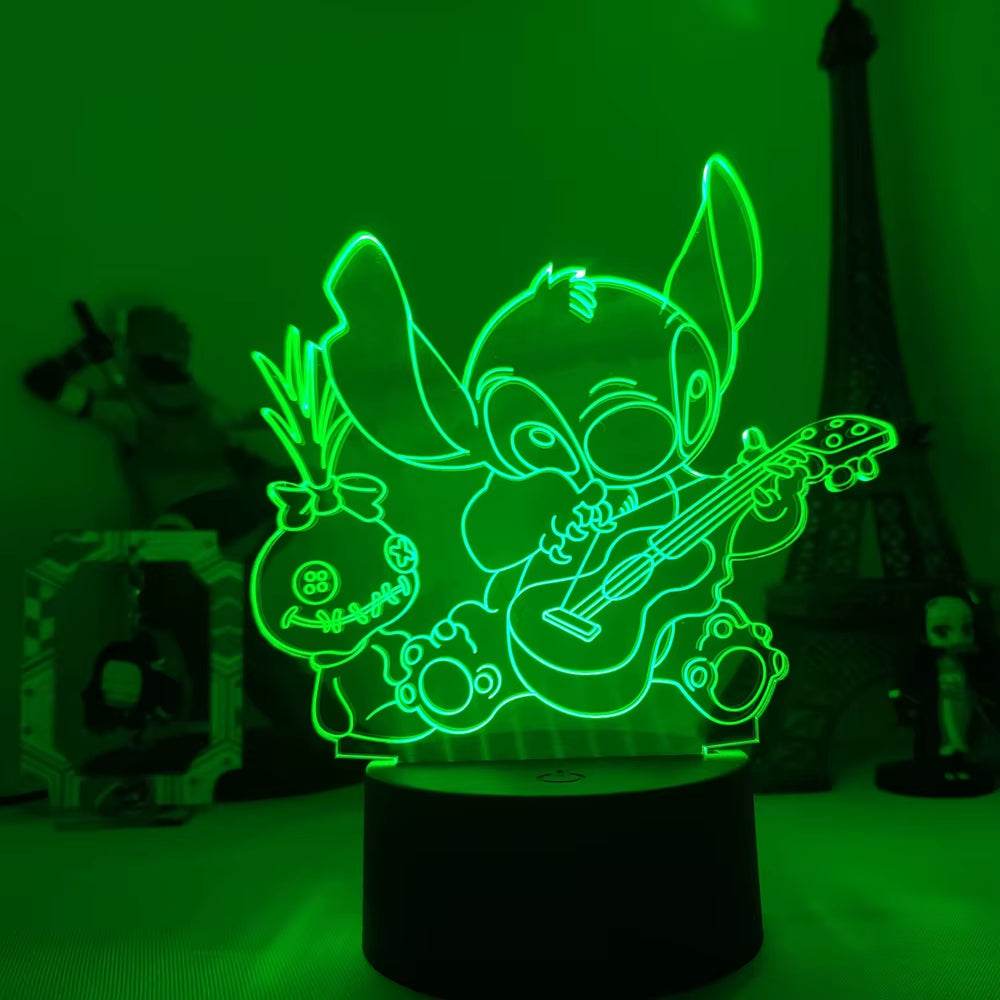 Lilo & Stitch Cartoon 7/16 Colors Creative 3D Lamp Anime Figure LED Night Lamp Touch Table Lamp Ornaments Kids Toys Gifts - My Chroma Cart