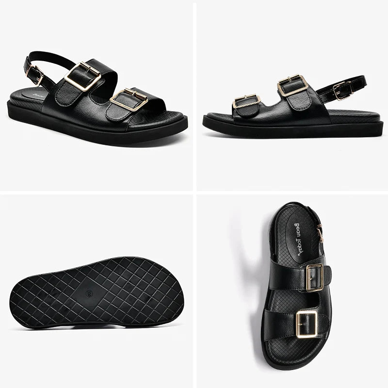 BeauToday Women Leather Sandals