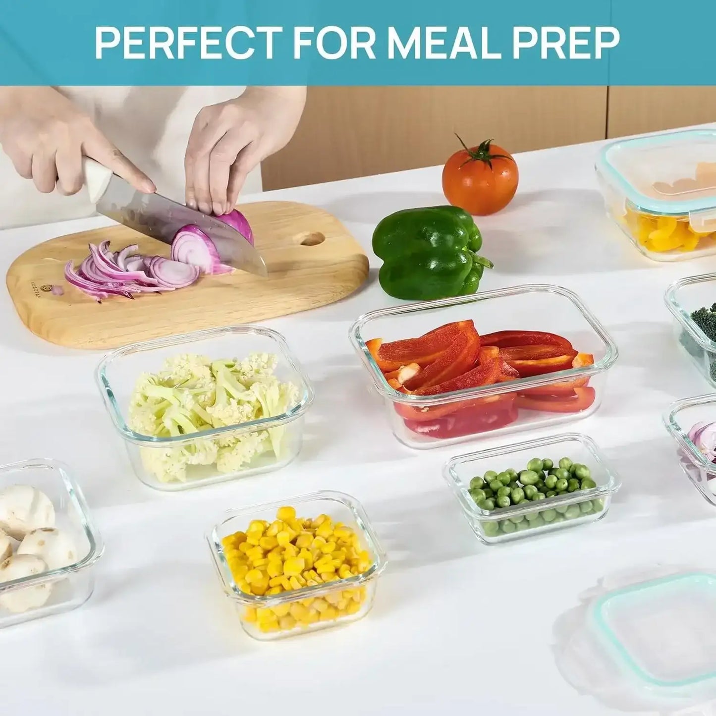 Glass Food Storage Containers Kitchen Organizer, Bento Lunch Boxes,Storage Vegetable Fruit Kitchen Accessories