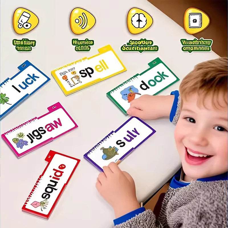 Reading Flip Book Read and Rhyme Flip Books Word Family Flip Books Flash Cards ABC Vocabulary Cards Montessori Educational - My Chroma Cart