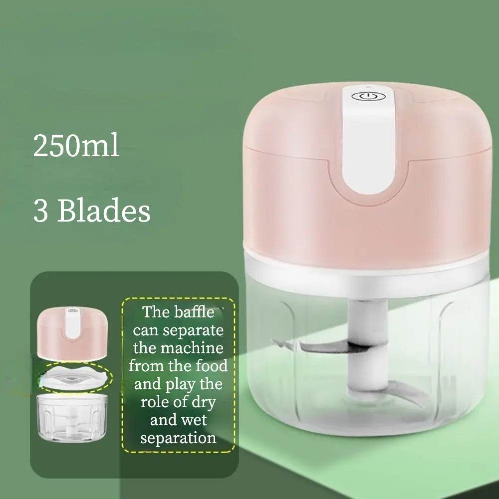 Electric Garlic Masher Portable Chopper Multi Function Meat Grinder Masher Machine Mini Garlic Vegetable Chopper Usb Charging - My Chroma Cart