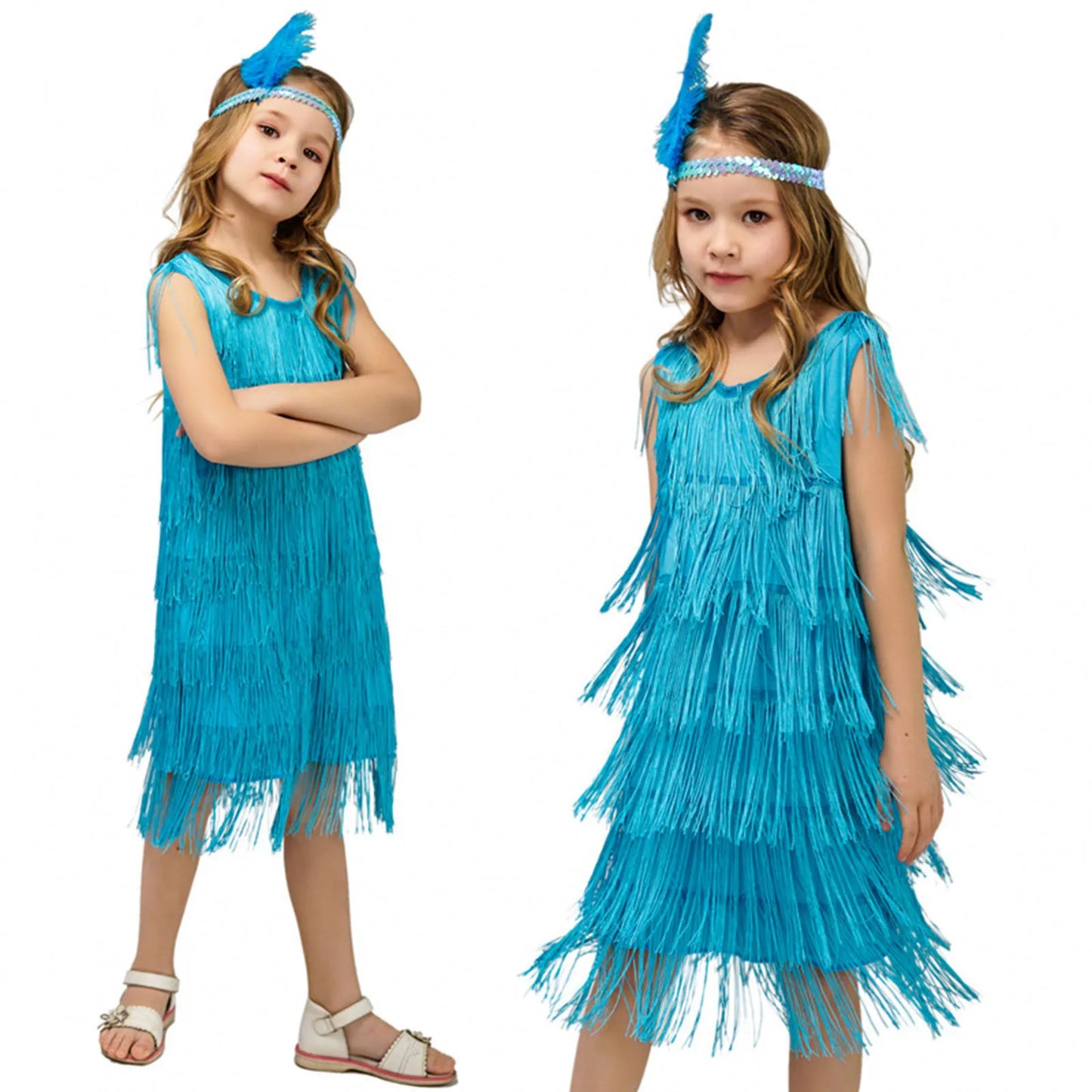 Girls Latin Dance Fringe Dress
