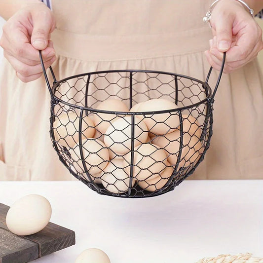 Metal Wire Egg Basket Chicken Holder