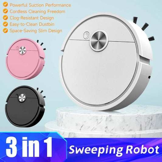 Sweeping Robot Vacuum Cleaner Mopping 3 In 1 Smart Wireless Dragging Cleaning Sweep Floor for Home Office Hair Stubborn Dirt - My Chroma Cart