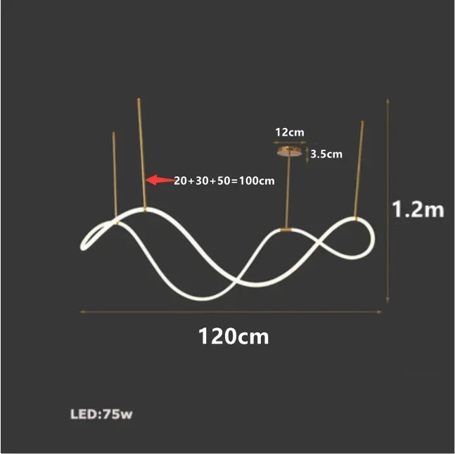 Nordic Gold LED Chandelier Dining Light