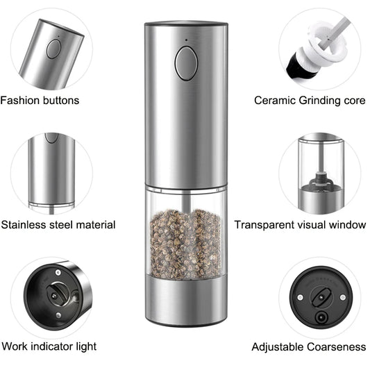 USB Rechargeable Electric Pepper Grinder