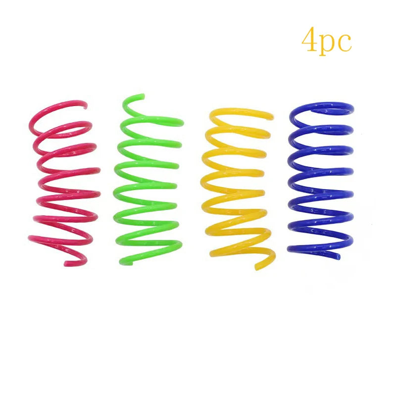 Cat color plastic spring cat toy color spring jumping cat toy toy scratch-resistant and bite cat pet supplies