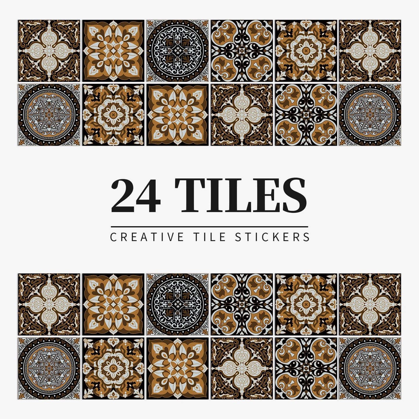 24 PCS PVC Tile Stickers Waterproof