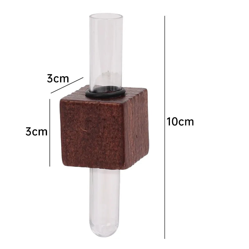 Wood Test Tube Vase Magnetic Flower Decor