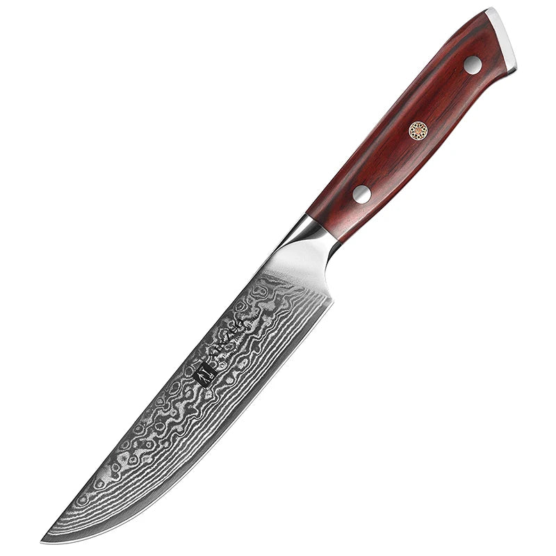 XINZUO 5 Inch VG10 Damascus Steak Knife Rosewood