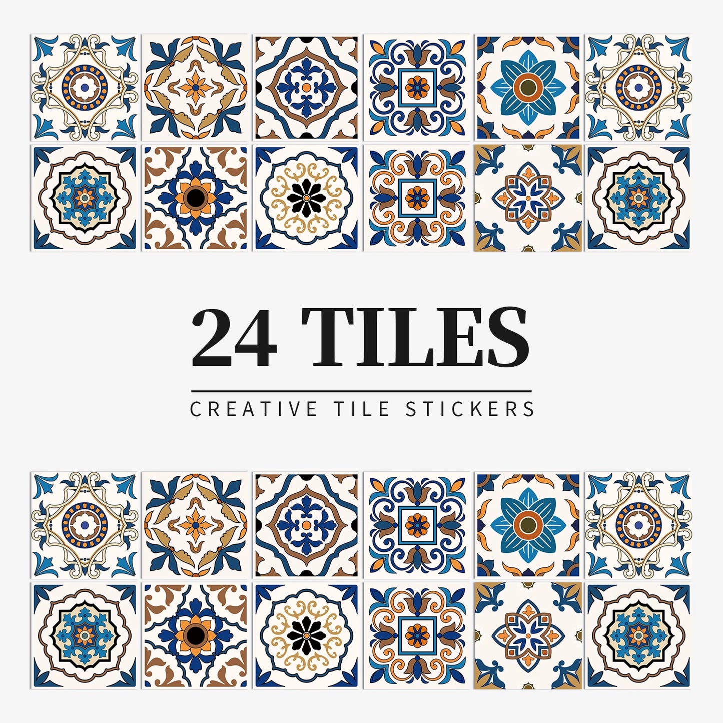 24 PCS PVC Tile Stickers Waterproof