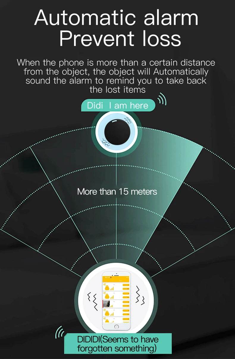 Mini GPS Locator AntiLost Alarm Wallet Keychain Smart Tag Bluetooth-Compatible Tracer Keychain Dog Pet Child Tracker Key Finder - My Chroma Cart