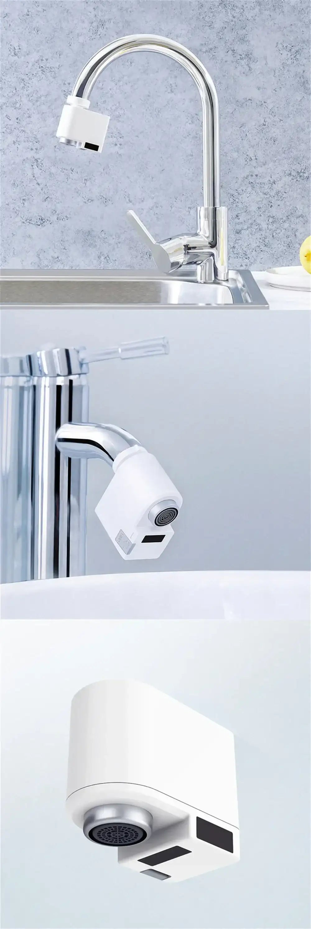Xiaoda Automatic Water Saver Tap Smart Sensor Faucet Infrared Anti-overflow Kitchen Bathroom Inductive Nozzle Saving Device