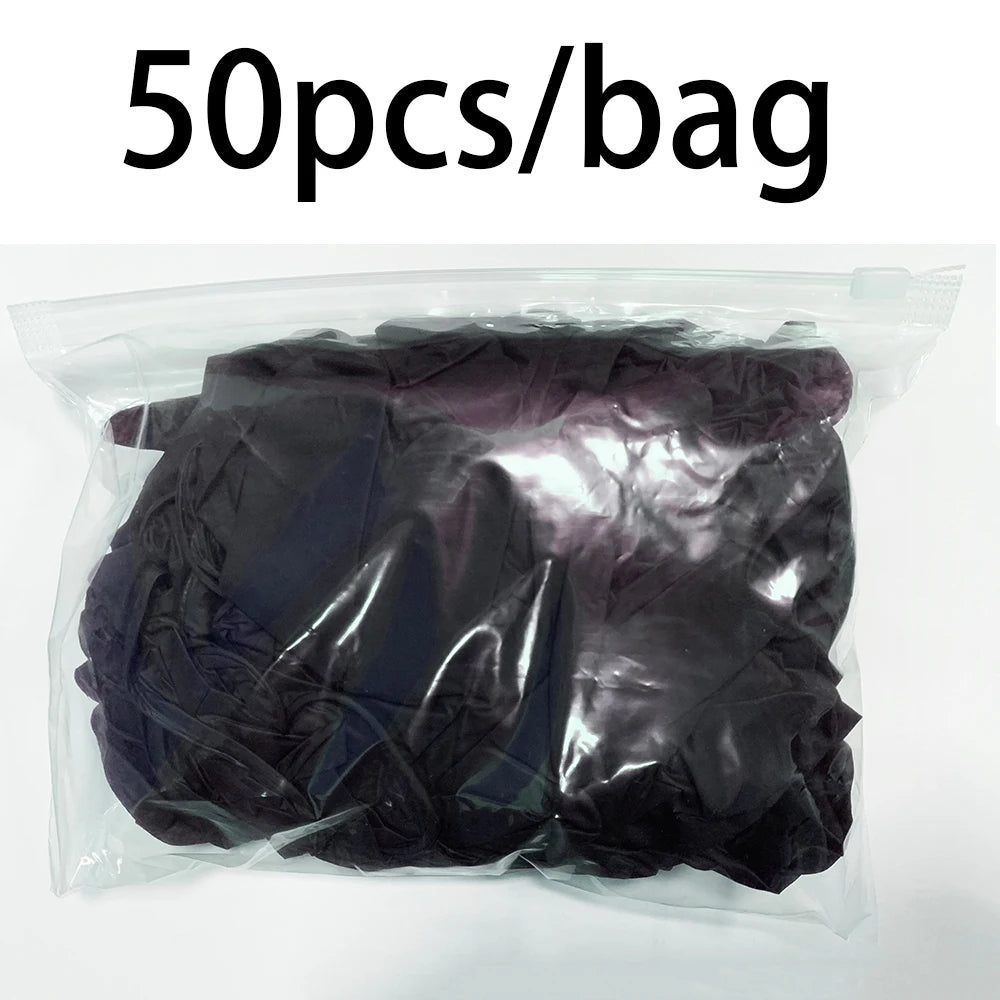 100pcs Disposable Black Nitrile Gloves