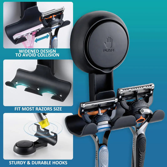 TAILI Shower Razor Hooks for Bathroom Kitchen Shower Hooks Suction Cup Hook Powerful Vacuum Suction Hooks Removable and Reusable