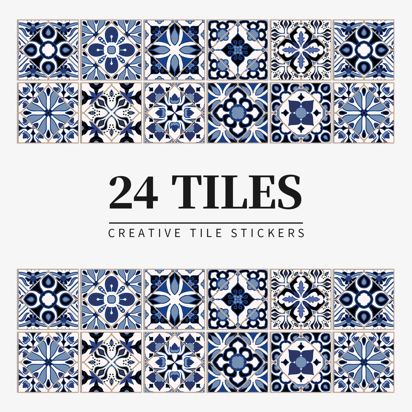 24 PCS PVC Tile Stickers Waterproof