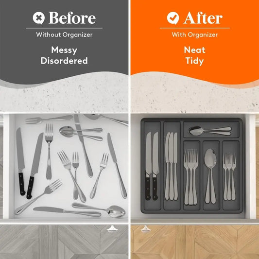 Silverware Organizer Tray with Lid