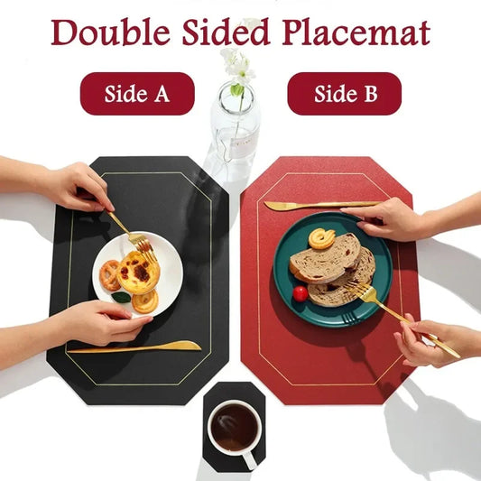 Faux Leather Waterproof Dining Placemats