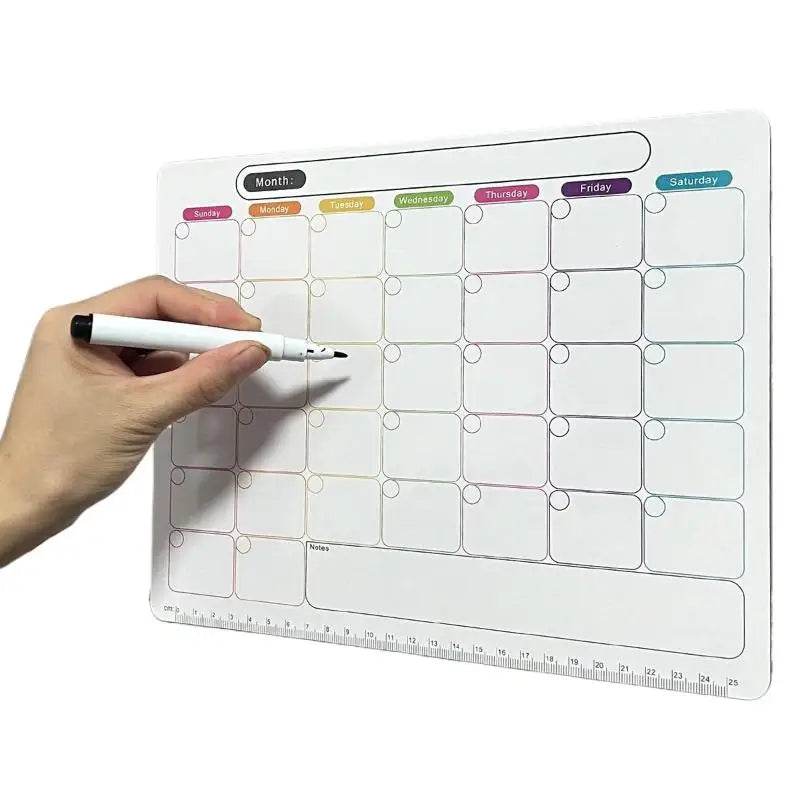 ★★★Magnetic Calendar Sticker, Refrigerator Magnet,Soft Note Message Board,Monthly And Weekly Planner - My Chroma Cart