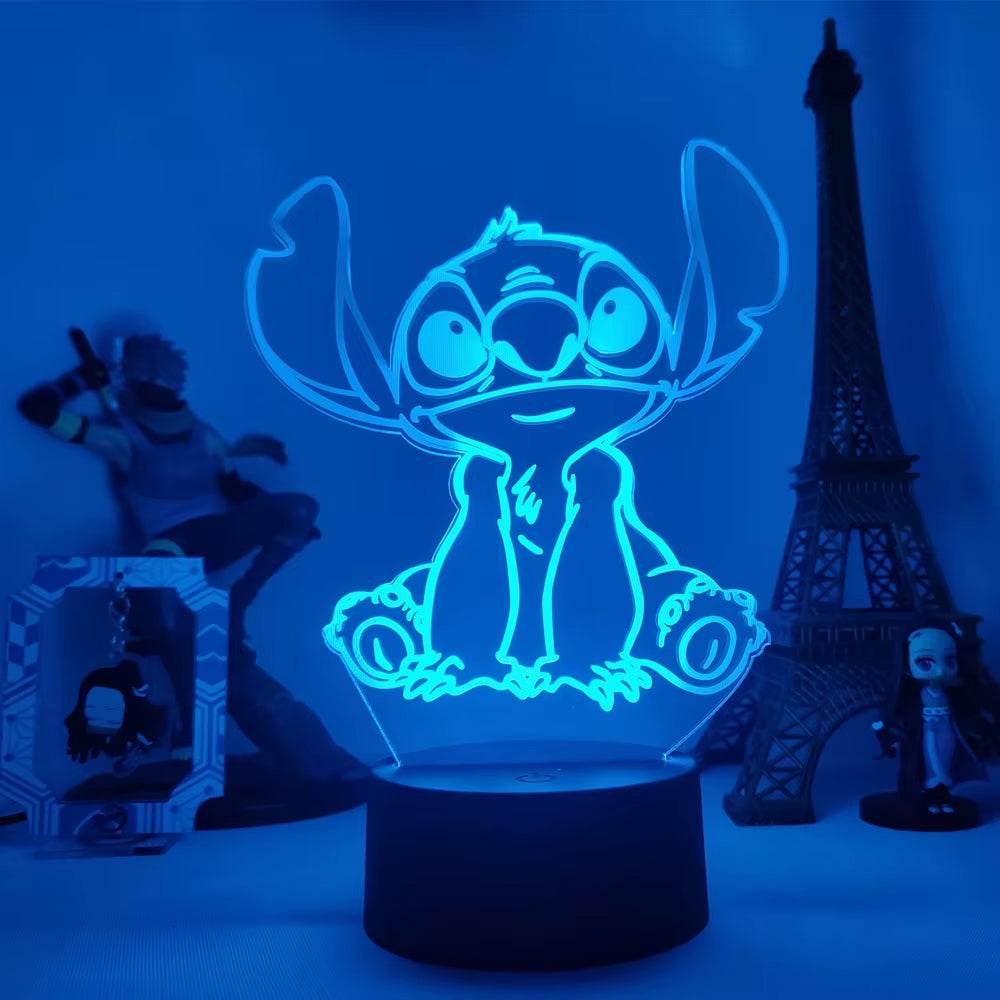 Lilo & Stitch Cartoon 7/16 Colors Creative 3D Lamp Anime Figure LED Night Lamp Touch Table Lamp Ornaments Kids Toys Gifts - My Chroma Cart