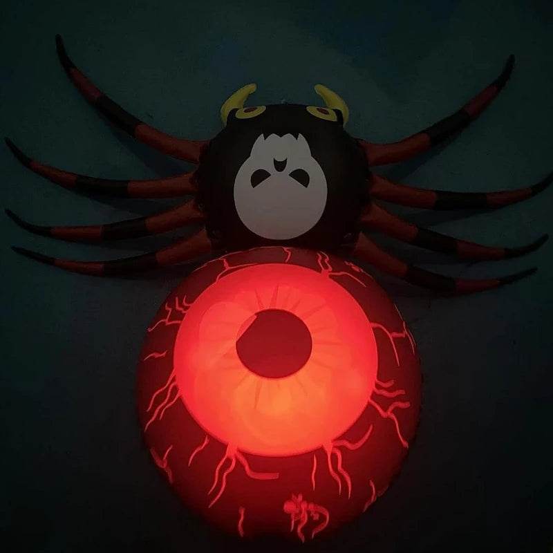 Halloween Decorations PVC Inflatable Spider LED Glow in the Dark Spider Balloon Halloween Party Supplies Yard Scary Ornaments - My Chroma Cart