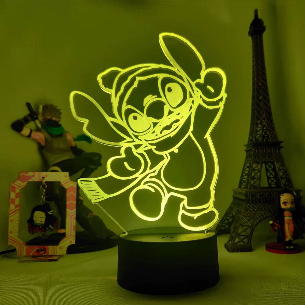 Lilo & Stitch Cartoon 7/16 Colors Creative 3D Lamp Anime Figure LED Night Lamp Touch Table Lamp Ornaments Kids Toys Gifts - My Chroma Cart