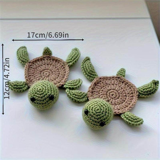Cute Animal Design Tea Coaster, 1 Count Handmade Crochet Insulated Table Protector, Kitchen Accessories, Summer for Gift, Tableware - My Chroma Cart