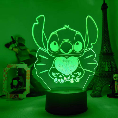 Lilo & Stitch Cartoon 7/16 Colors Creative 3D Lamp Anime Figure LED Night Lamp Touch Table Lamp Ornaments Kids Toys Gifts - My Chroma Cart