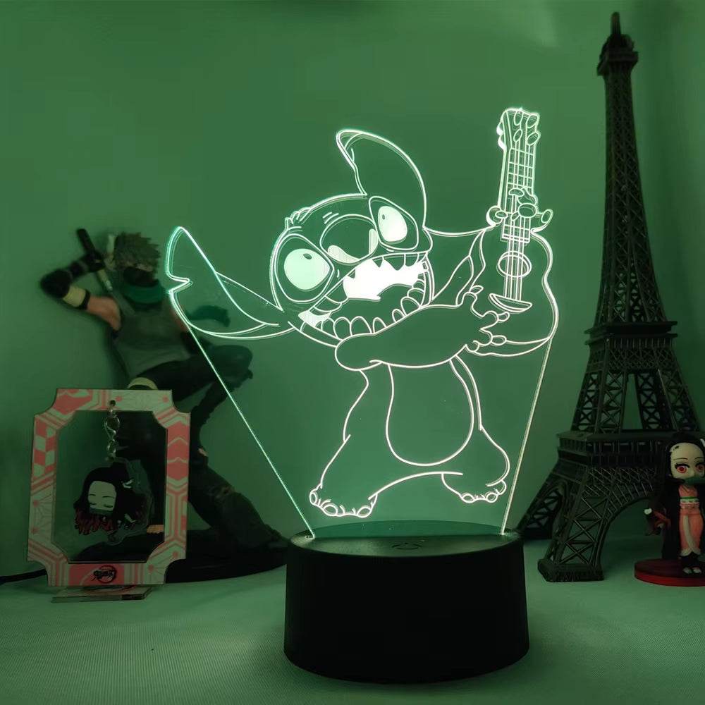 Lilo & Stitch Cartoon 7/16 Colors Creative 3D Lamp Anime Figure LED Night Lamp Touch Table Lamp Ornaments Kids Toys Gifts - My Chroma Cart