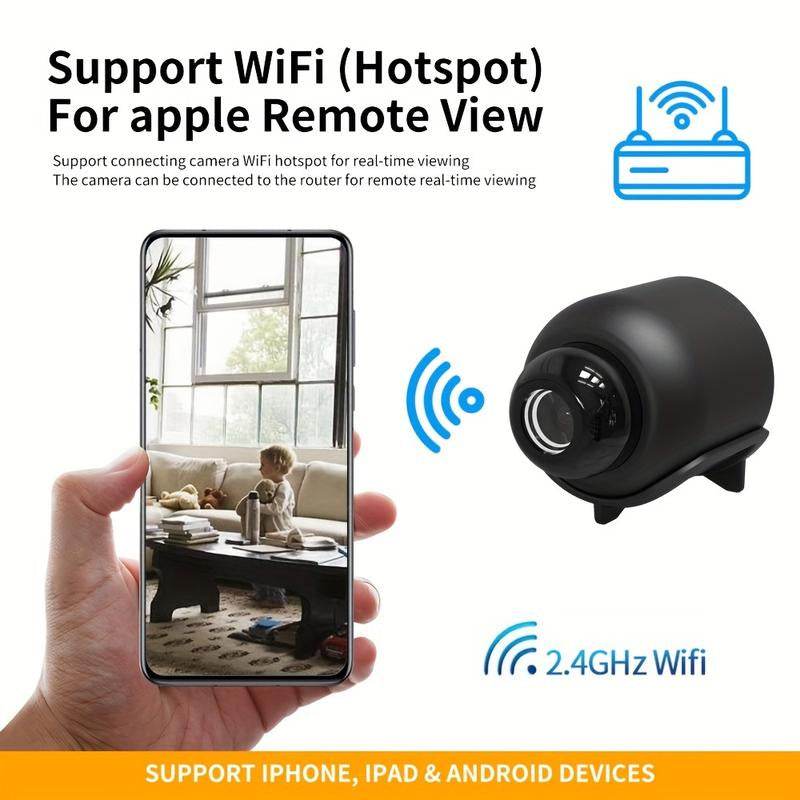 1Pc, Wireless Security Camera, 2.4Ghz Small Wifi Pet/Office/Home/Factory Security Camera, Remote Home Watching, Home Anytime, Anywhere, Wide Angle Range Electric Home Security IP Camera (Product without Memory Card) - My Chroma Cart
