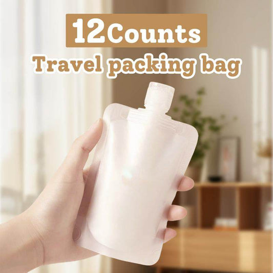 12 Counts Reusable Plastic Pouches, Squeeze Bulk Pouches, Clear Juice Drink Bags for Adults Travel Beverage - My Chroma Cart
