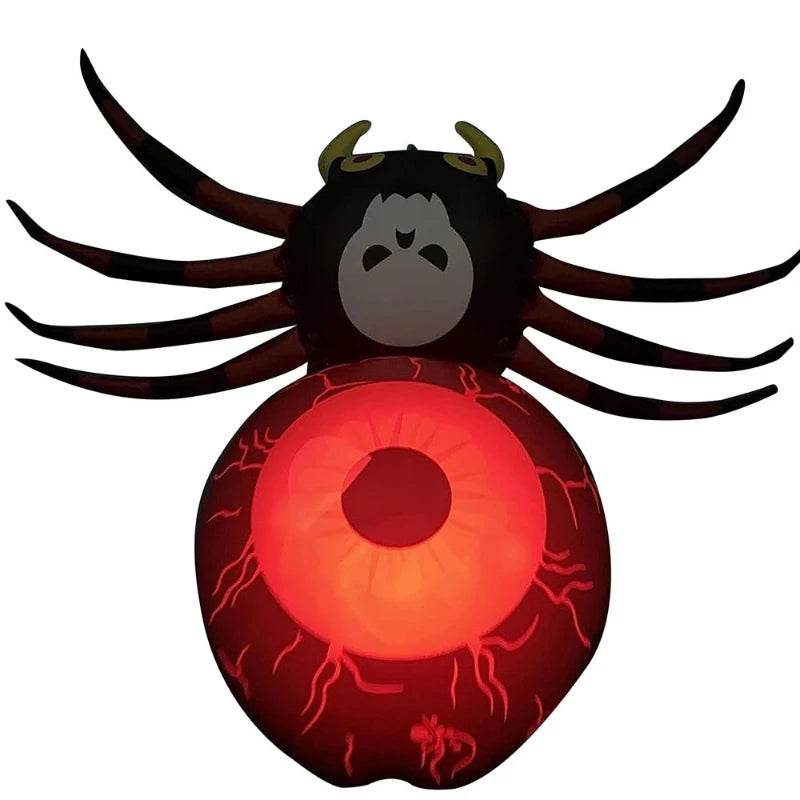 Halloween Decorations PVC Inflatable Spider LED Glow in the Dark Spider Balloon Halloween Party Supplies Yard Scary Ornaments - My Chroma Cart