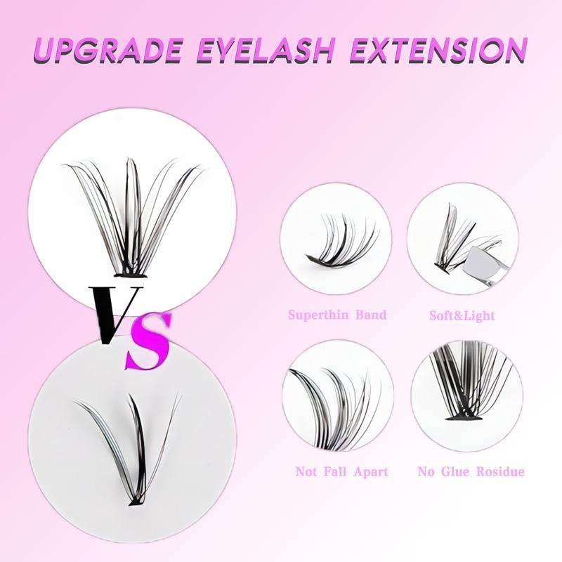 Eyelash Extension Kit 320Pcs, Eyelash Tufts Eyelash Extension Kit - D Curl 9-16Mm Mix 40D Single Eyelash Kit, DIY Personal Eyelash Cluster Kit, Eyelash Gluing & Sealing, Eyelash Extensions, Eyelash Applicator Tool for Home False Eyelash Cluster Kit - My Chroma Cart