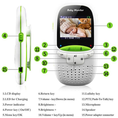 2 Inch Wireless Two-Way Intercom Baby Video Monitor - My Chroma Cart