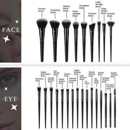 Black Makeup Tool Set, 36Pcs/Set Makeup Brush & Makeup Sponges & Powder Puffs & Headband & Wristbands, Makeup Accessories for Women, Cosmetic, Makeup Brushes, Makeup Tools Set, Makeup Brushes Kits - My Chroma Cart
