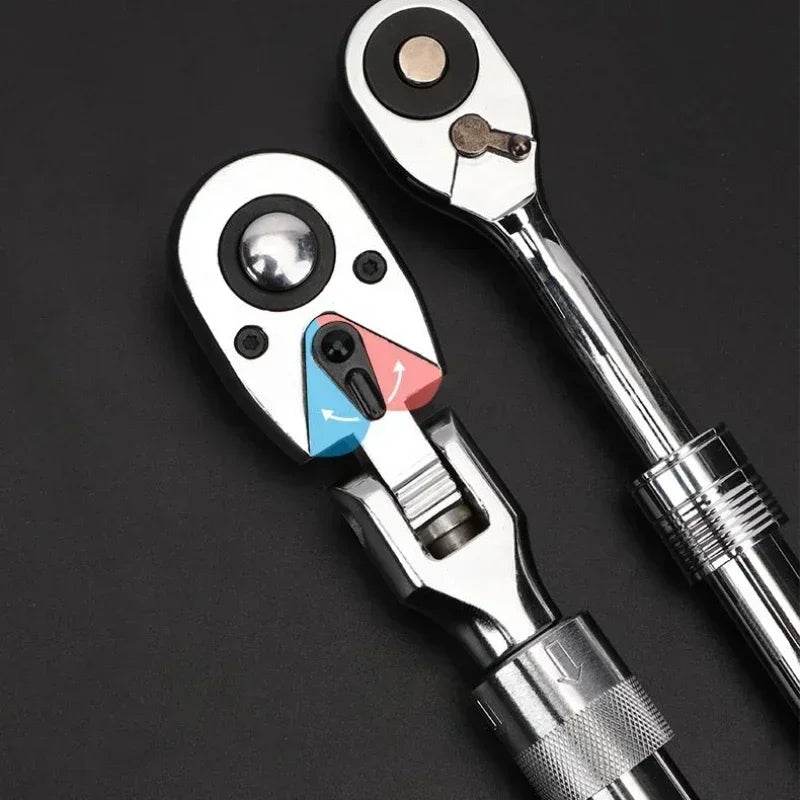 1/4 1/2 3/8 72-Tooth Carbon Steel Retractable Ratchet Wrench Automatic Quick Release Spanner Multifunctional Hand Tool - My Chroma Cart