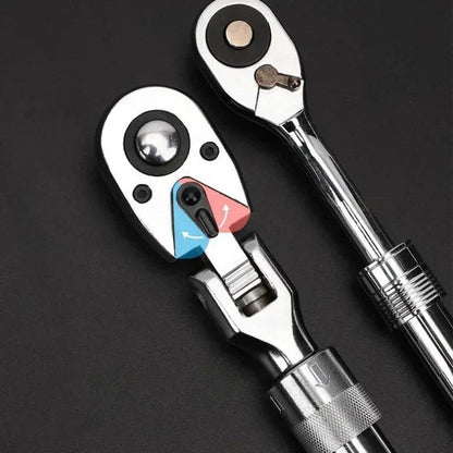 1/4 1/2 3/8 72-Tooth Carbon Steel Retractable Ratchet Wrench Automatic Quick Release Spanner Multifunctional Hand Tool - My Chroma Cart