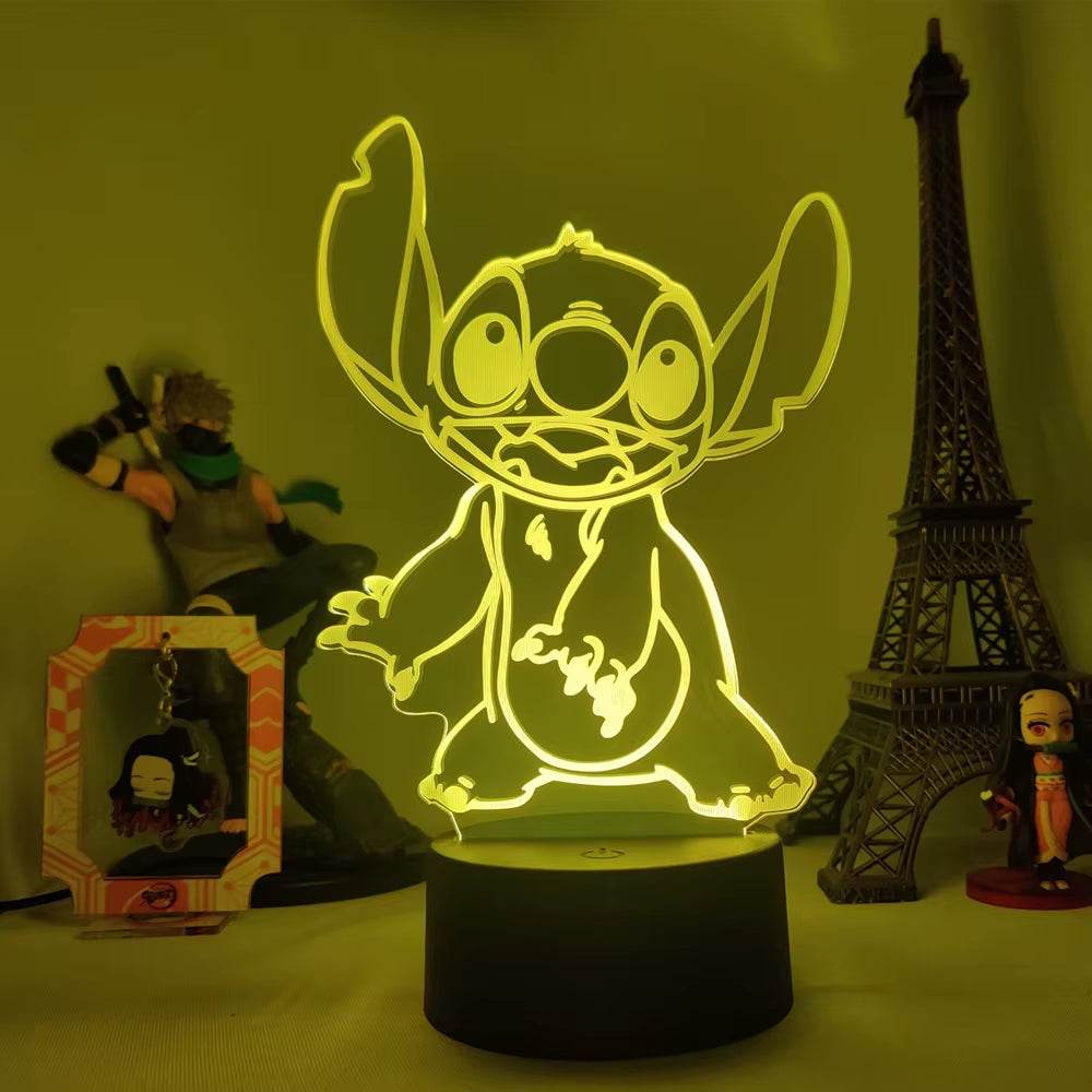 Lilo & Stitch Cartoon 7/16 Colors Creative 3D Lamp Anime Figure LED Night Lamp Touch Table Lamp Ornaments Kids Toys Gifts - My Chroma Cart