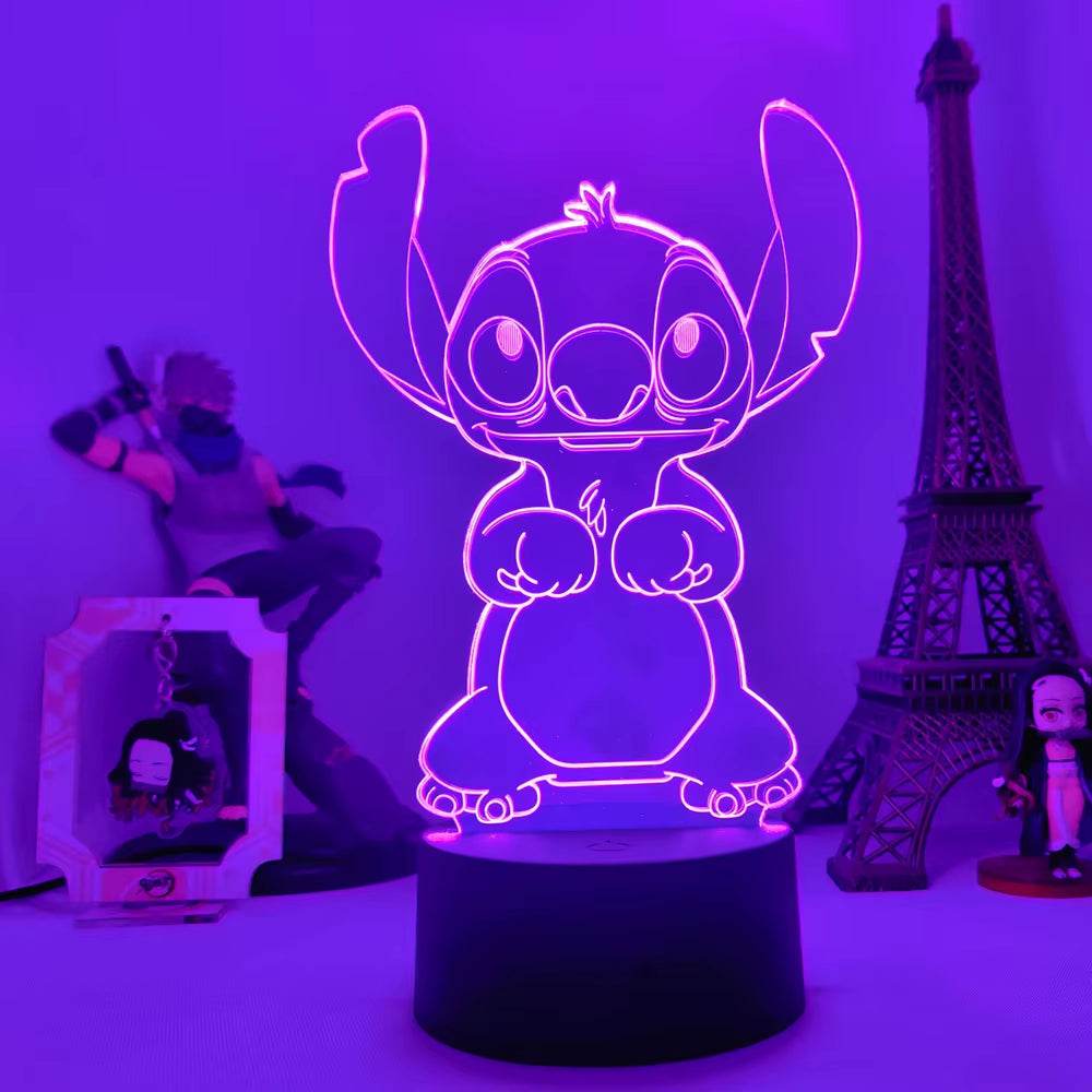 Lilo & Stitch Cartoon 7/16 Colors Creative 3D Lamp Anime Figure LED Night Lamp Touch Table Lamp Ornaments Kids Toys Gifts - My Chroma Cart