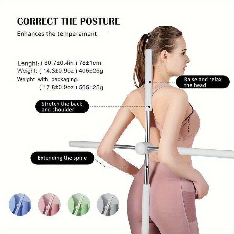 [Yoga Body Stick] Yoga Body Stick for Posture Correction, Shoulder and Neck Relief, and Open Back Training - Improve Flexibility and Balance with this Versatile Fitness Tool - My Chroma Cart