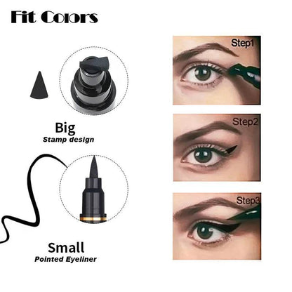 Eyeliner Stamp Korean Make up Black Liquid Eyeliner Pen Waterproof Double-Ended Eye Liner Pencil Beauty for Women Cosmetics - My Chroma Cart