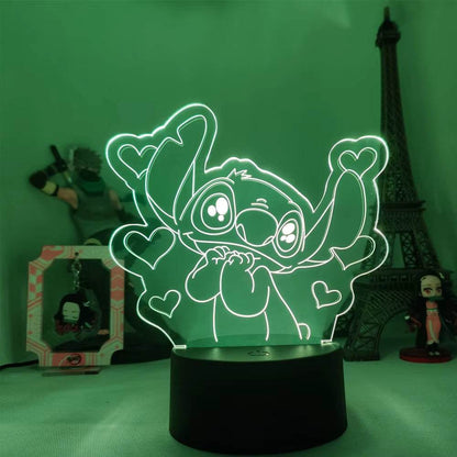 Lilo & Stitch Cartoon 7/16 Colors Creative 3D Lamp Anime Figure LED Night Lamp Touch Table Lamp Ornaments Kids Toys Gifts - My Chroma Cart