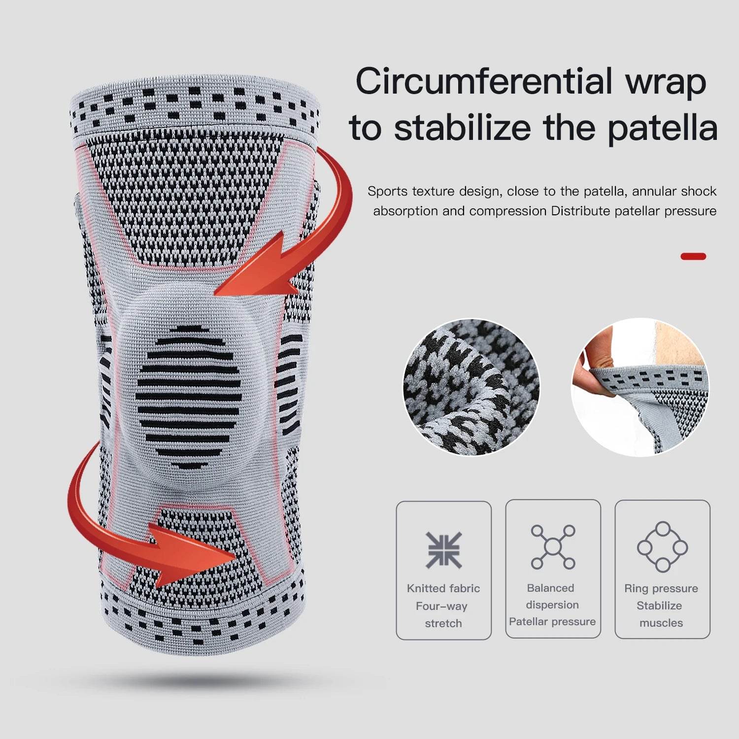 1PC Orthopedic Knee Pad Knee Brace Support Joint Pain Relif Patella Protector Adjustable Sport Kneepad Guard Meniscus Ligament - My Chroma Cart