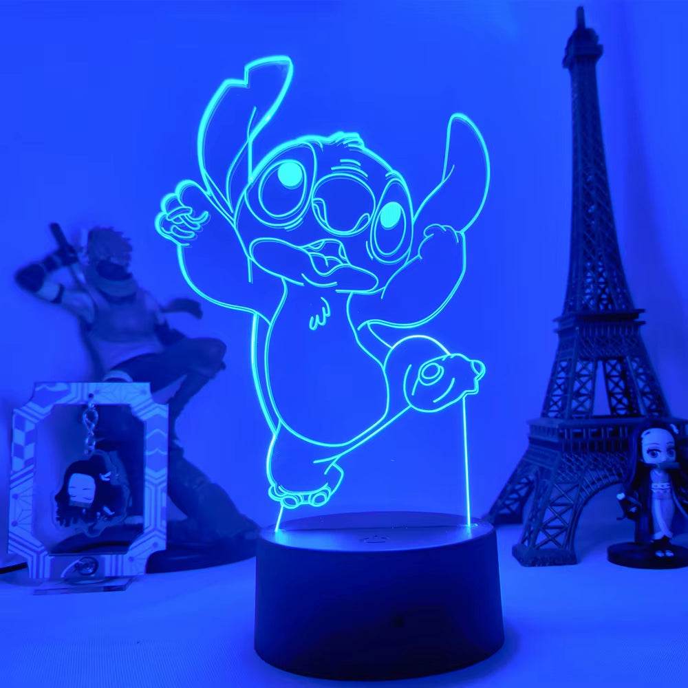Lilo & Stitch Cartoon 7/16 Colors Creative 3D Lamp Anime Figure LED Night Lamp Touch Table Lamp Ornaments Kids Toys Gifts - My Chroma Cart