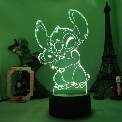 Lilo & Stitch Cartoon 7/16 Colors Creative 3D Lamp Anime Figure LED Night Lamp Touch Table Lamp Ornaments Kids Toys Gifts - My Chroma Cart