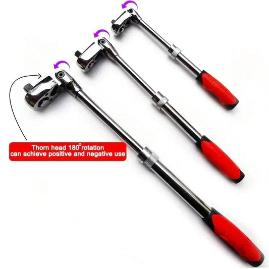 1/4 1/2 3/8 72-Tooth Carbon Steel Retractable Ratchet Wrench Automatic Quick Release Spanner Multifunctional Hand Tool - My Chroma Cart